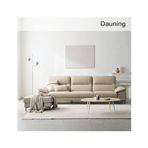 다우닝 아지오 3.5인 전체 천연가죽 소파+스툴 (색상:뉴베이지)